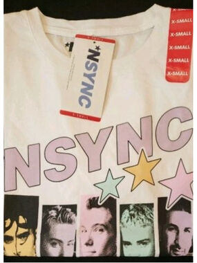 NSYNC Licensed Graphic Short Sleeve Women's T-Shirt Size X Large NWT